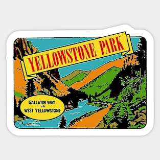 Vintage Style Yellowstone Park Sticker